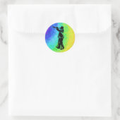 Sticker Rond Trumpet New York Boogie Nights Rainbow (Sac)