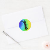 Sticker Rond Trumpet New York Boogie Nights Rainbow (Enveloppe)