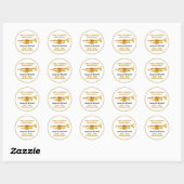 Sticker Rond Trumpet Player High School Band Gold Personalized (Feuille)