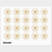 Sticker Rond Trumpet Player High School Band Gold Personalized (Feuille)