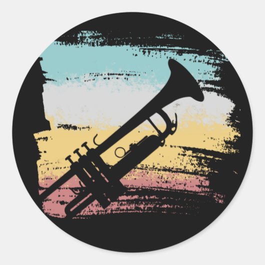 Sticker Rond Trumpet Vintage (Devant)