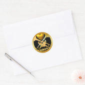 STICKER ROND TRUMPETS D'OR (Enveloppe)