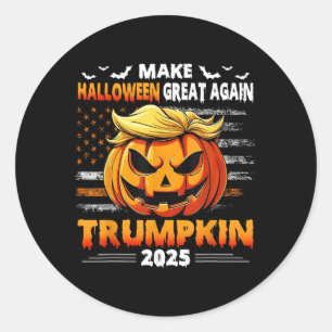 Sticker Rond Trumpkin 2025 Usa Rendre Halloween génial à nouvea