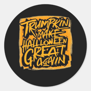 Sticker Rond Trumpkin Rendre Halloween grand à nouveau - Sloth