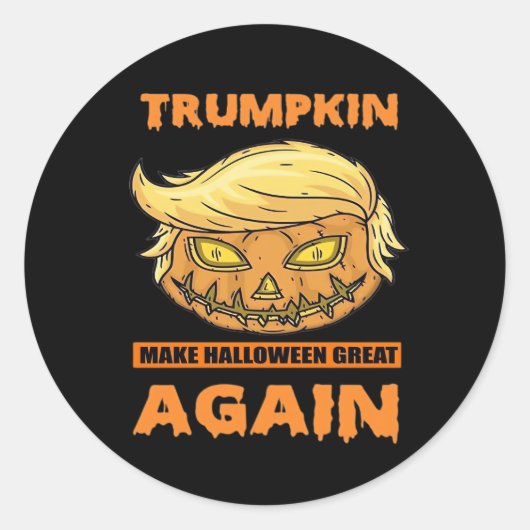 Sticker Rond Trumpkin rendre Halloween grand encore drôle class (Devant)