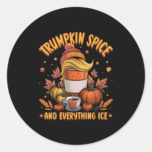 Sticker Rond Trumpkin Sce And Everything Ice Liberal Fall Hallo (Devant)