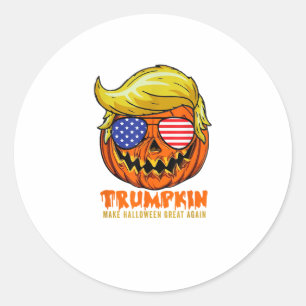 Sticker Rond Trumpkin Usa Rendre Halloween super encore drôle