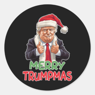 Sticker Rond Trumpmas - Le Père Noël Donald Trump