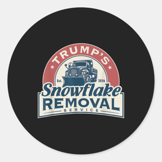 Sticker Rond Trumps Snowflake Service de suppression Funny Trum (Devant)