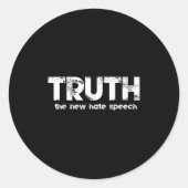 Sticker Rond Truth The New Hate Speech Funny Quote  (Devant)