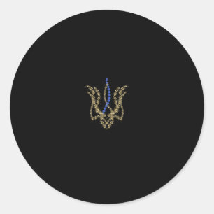 Sticker Rond Trysub ukrainien Épi floral rétro Ukraine Vy