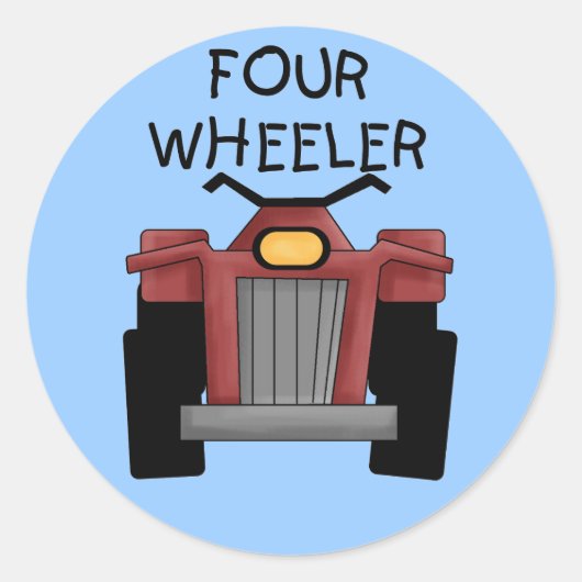 Sticker Rond Tshirts et cadeaux à quatre roues (Devant)