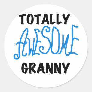Sticker Rond Tshirts et cadeaux bleu Granny absolument géniaux