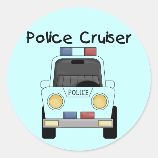 Sticker Rond Tshirts et cadeaux de croisière de police (Devant)