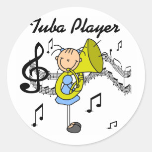 Sticker Rond Tshirts et Cadeaux de Joueur de Tuba
