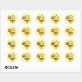 Sticker Rond Tshirts et cadeaux de la zone de construction (Feuille)