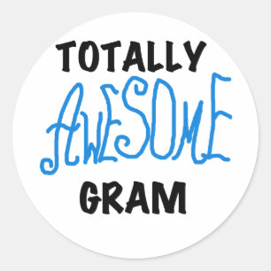 Sticker Rond Tshirts et cadeaux Gram Blue totalement géniaux