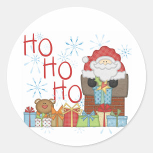 Sticker Rond Tshirts et cadeaux père Noël Ho Ho Ho