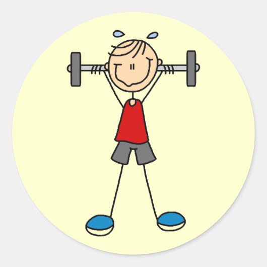 Sticker Rond Tshirts et cadeaux pour levage de poids (Devant)