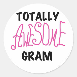 Sticker Rond Tshirts et cadeaux rose Gram absolument géniaux