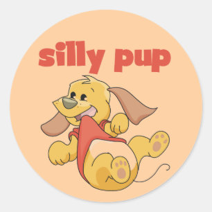 Sticker Rond Tshirts et cadeaux Silly Pup