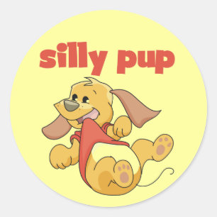 Sticker Rond Tshirts et cadeaux Silly Pup