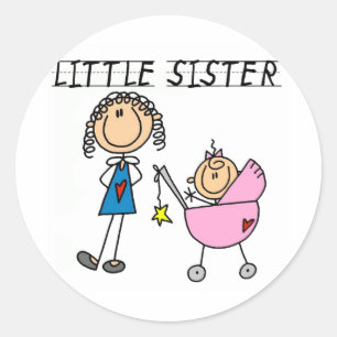 Sticker Rond Tshirts Petite Soeur avec Grande Soeur