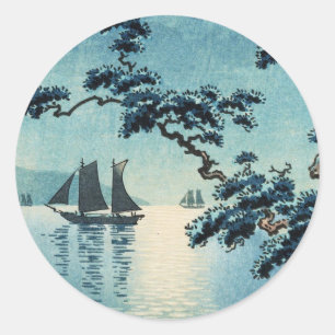 Sticker Rond Tsuchiya Koitsu Maiko Sea Shore hanga