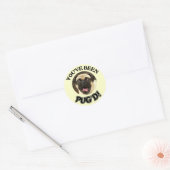 STICKER ROND TU AS ÉTÉ CARLIN ! - FUNNY CARLIN DOG (Enveloppe)
