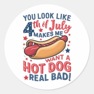 Sticker Rond Tu As L'Air 4 juillet Me Fait Vouloir Un Chien Cha