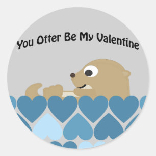 Sticker Rond Tu dois être ma Saint-Valentin avec les coeurs