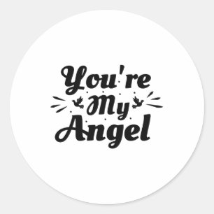 Sticker Rond Tu es mon ange - expression d'amour