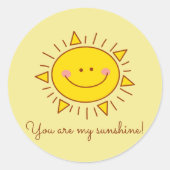 Sticker Rond Tu Es Mon Soleil Joyeux Jour Ensoleillé (Devant)