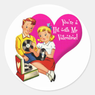 Sticker Rond Tu es un succès avec moi, Saint-Valentin !