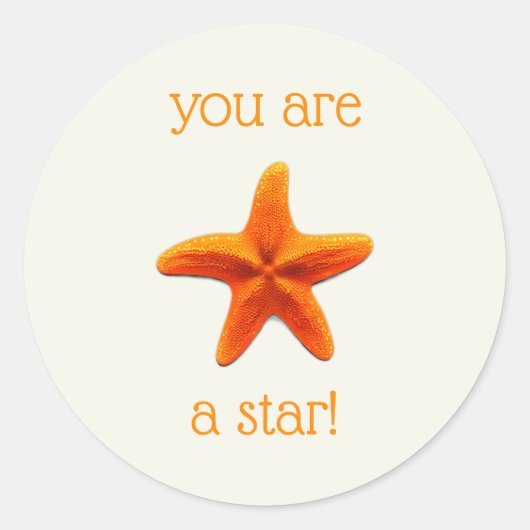 Sticker Rond Tu es une star (Devant)