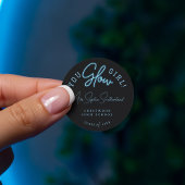 Sticker Rond Tu Glow Girl Grad Blue Neon Script Graduation