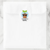 Sticker Rond Tu Grandis Fille Amusante Plante Pun (Sac)