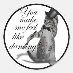 Sticker Rond Tu me fais sentir comme Danser ! Tap Chat de danse