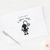 Sticker Rond "Tu ne peux pas me faire peur, j'ai des chats" (Enveloppe)