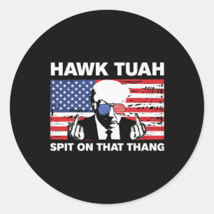 Sticker Rond Tuah Crache Sur Ce Thang Trump 2024 Drapeau Améric