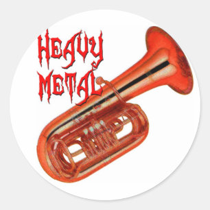 Sticker Rond Tuba en métal lourd