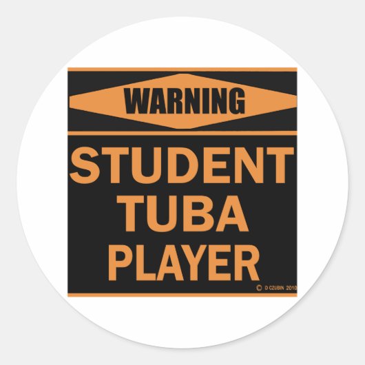 Sticker Rond Tuba Player étudiant (Devant)