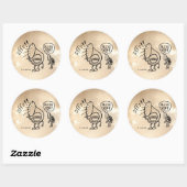 Sticker rond Tuba Sneeze Bordure Classique (Feuille)