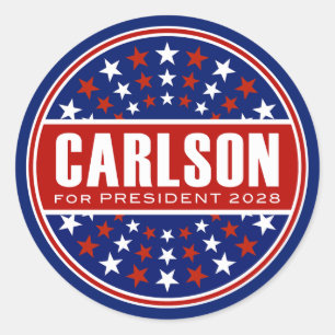Sticker Rond Tucker Carlson Président 2028