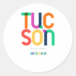 Sticker Rond Tucson Arizona milieu du siècle, Art Pop,