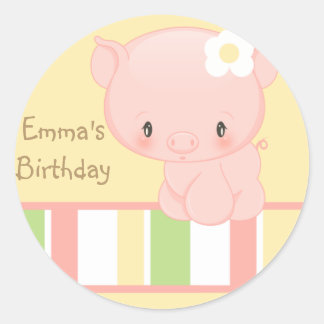 Sticker Rond Tudles Ferme Cochon Anniversaire-Enveloppe Sceau