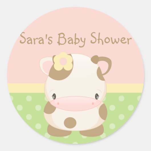 Sticker Rond Tudles Ferme Moo-Vache Baby shower-Enveloppe Sceau (Devant)