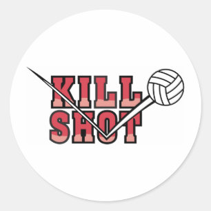 Sticker Rond Tuer le volley-ball