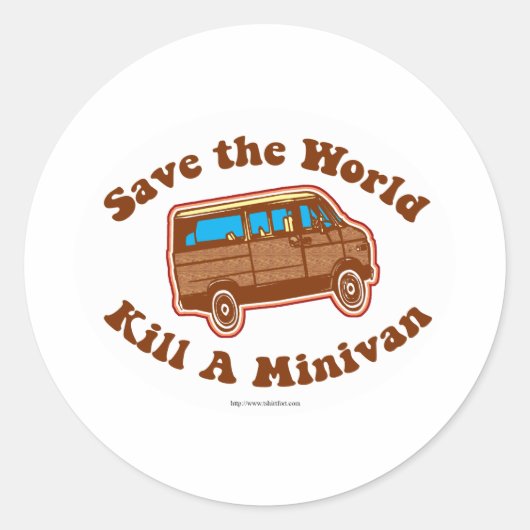 Sticker Rond Tuer une minivan (Devant)