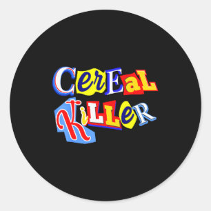 Sticker Rond Tueur de céréales amateur de nourriture ironique d